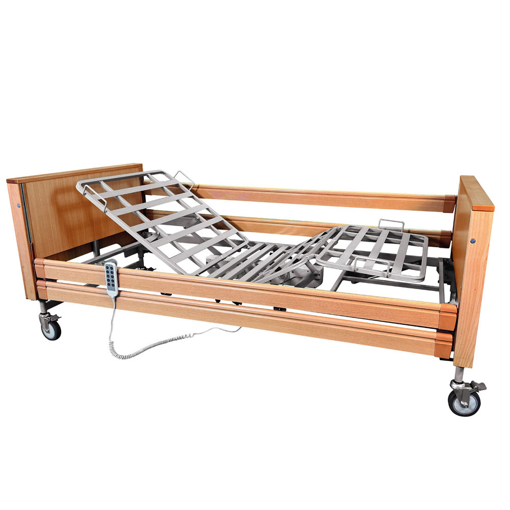 Letto per degenza elettrico 3 snodi elevabile Trendelemburg – GARDENIA 2.0 (Rete a doghe in acciaio)